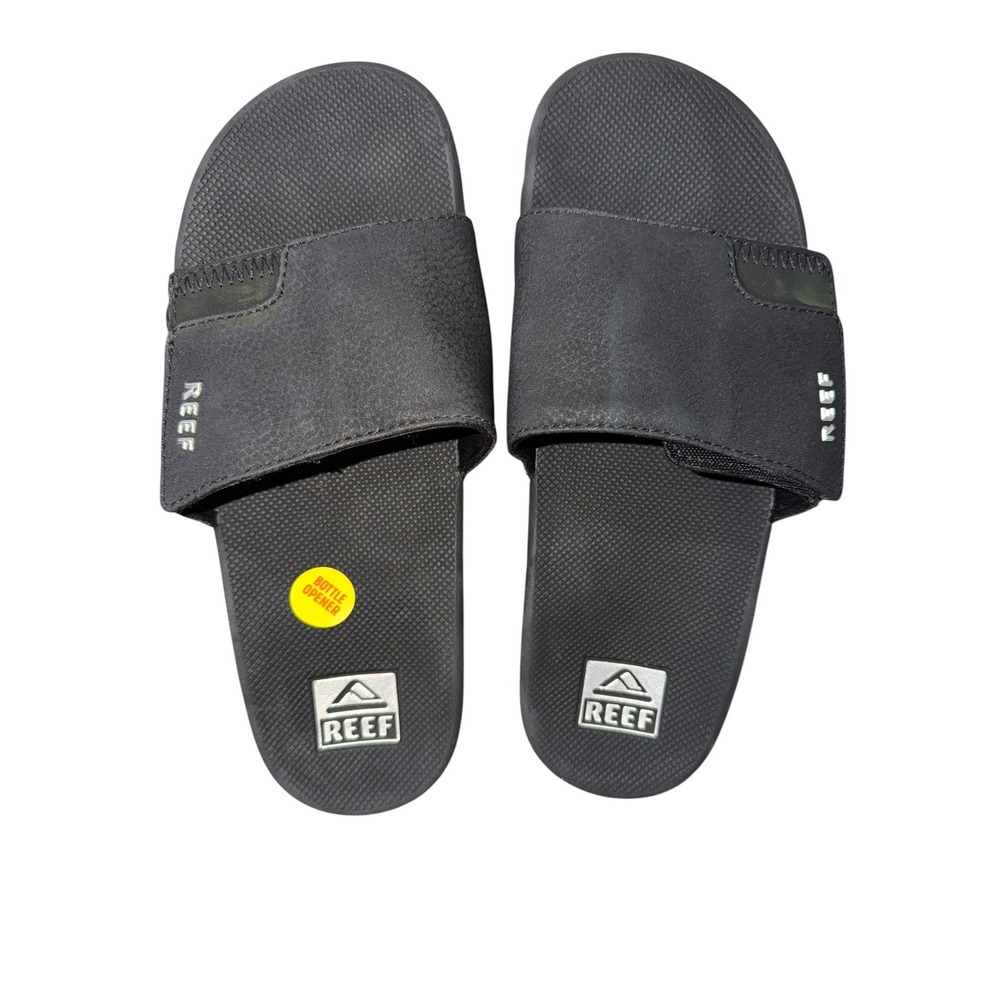 Reef Fanning Slide Mens Black Athletic Sandals Bottle Opener CI3632 Size 7